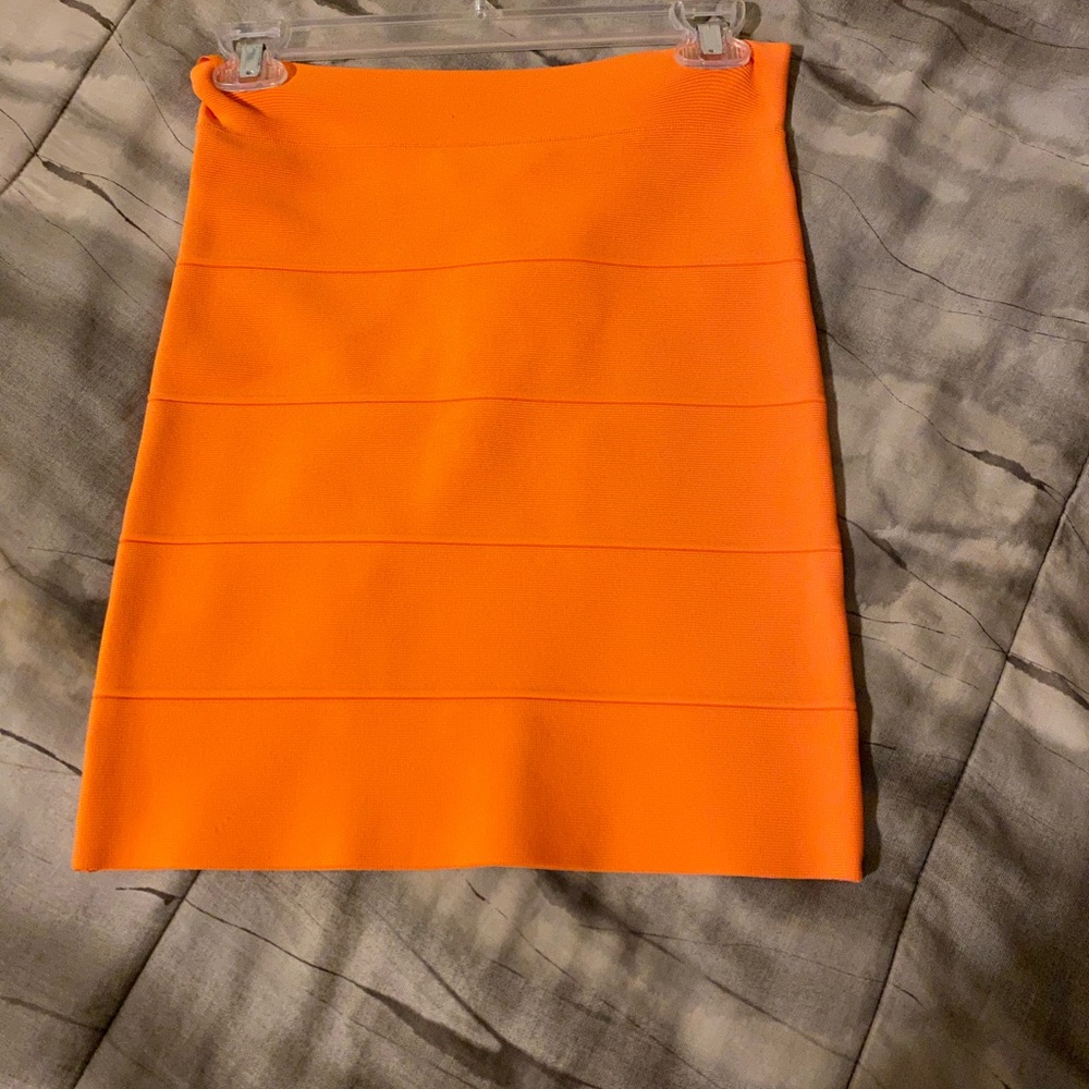 BCBG orange power skirt size m